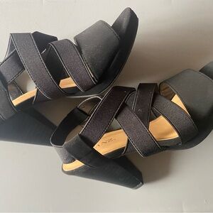 Solanz Black Strappy Heels
